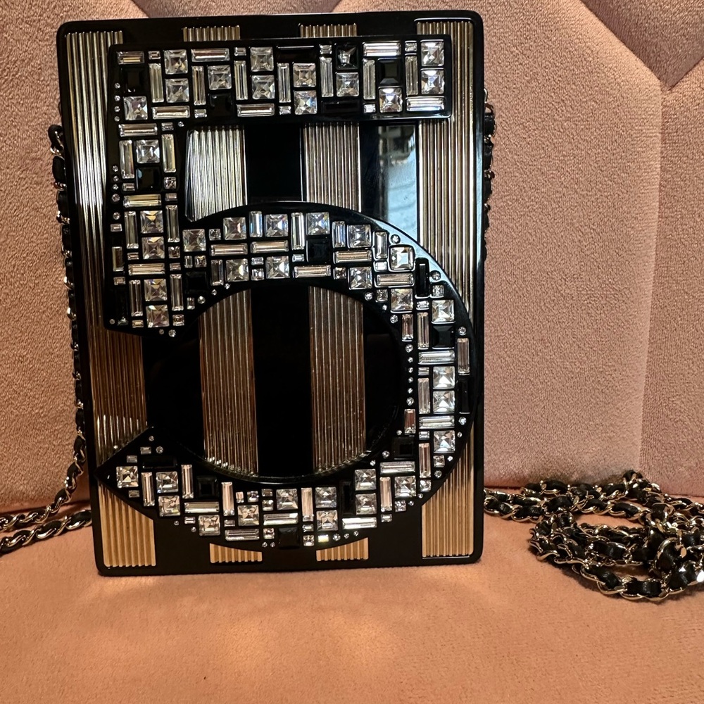 CHANEL Black and Gold Crossbody Bag